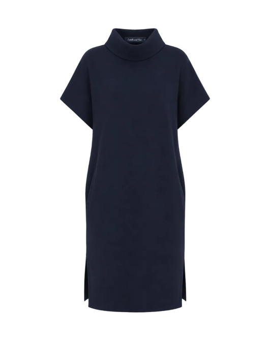 Cowl Neck Dress - Navy