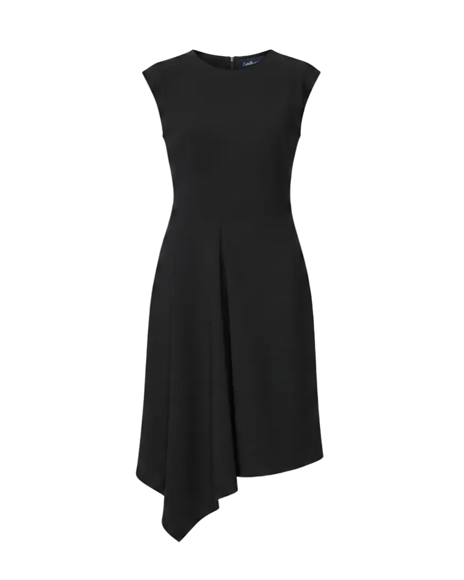 Side Gathered Dress - Black