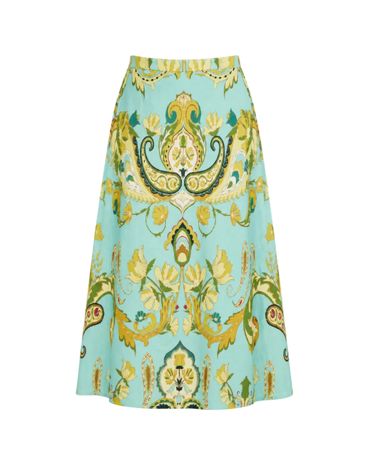 Santiago Convertible Midi Skirt - Paisley Zebra