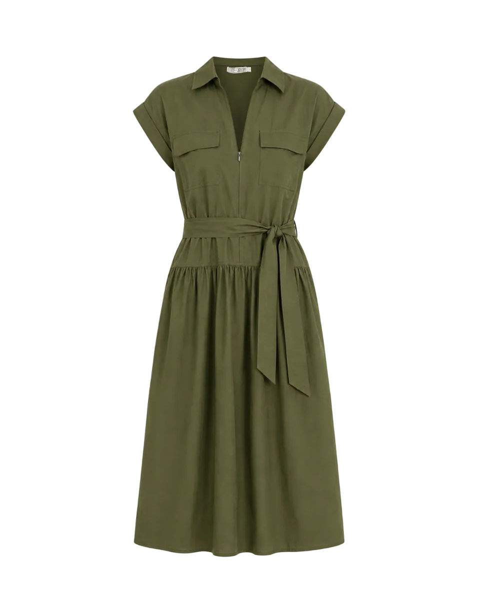 Go Zipline Dress - Moss