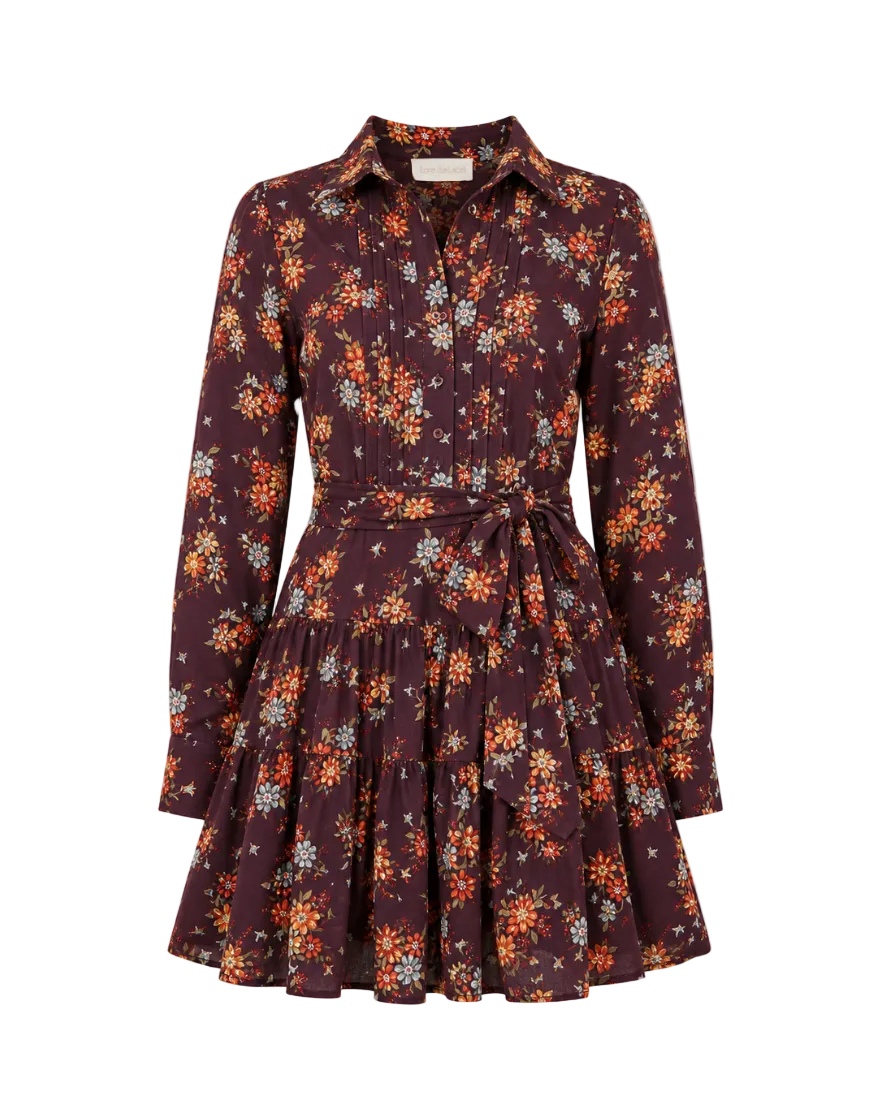 Kay Mini Dress - Brown Floral