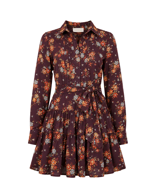 Kay Mini Dress - Brown Floral