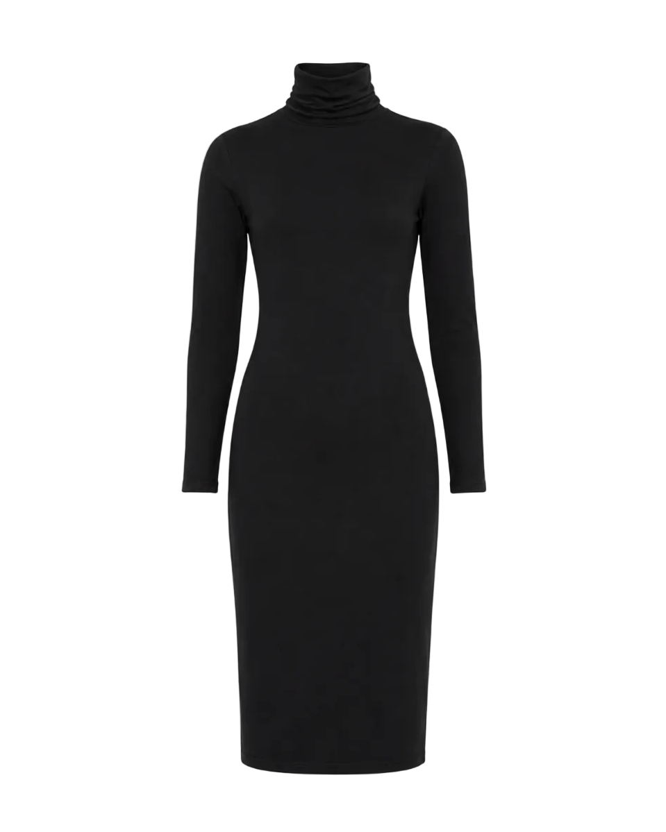 Midi Turtleneck Dress - Black