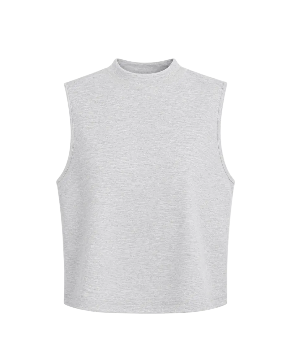 Scuba Cowl Neck Top - Heather Grey