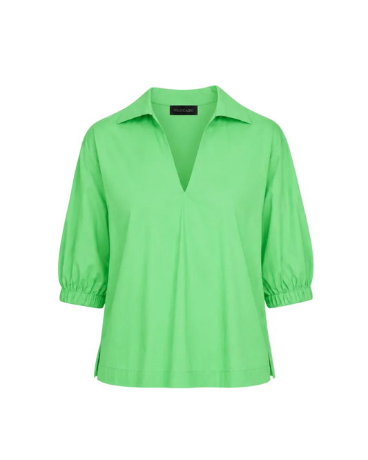 Poplin Johnny Collar Shirt - Green