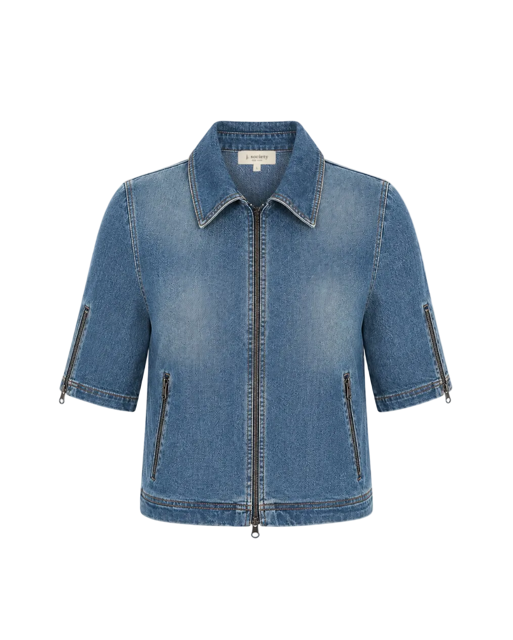 Short Sleeve Zip Jacket - Denim