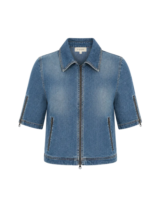 Short Sleeve Zip Jacket - Denim