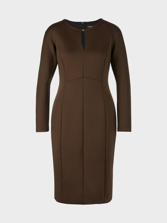 Dress in Figure Hugging Cut - Dark Wood