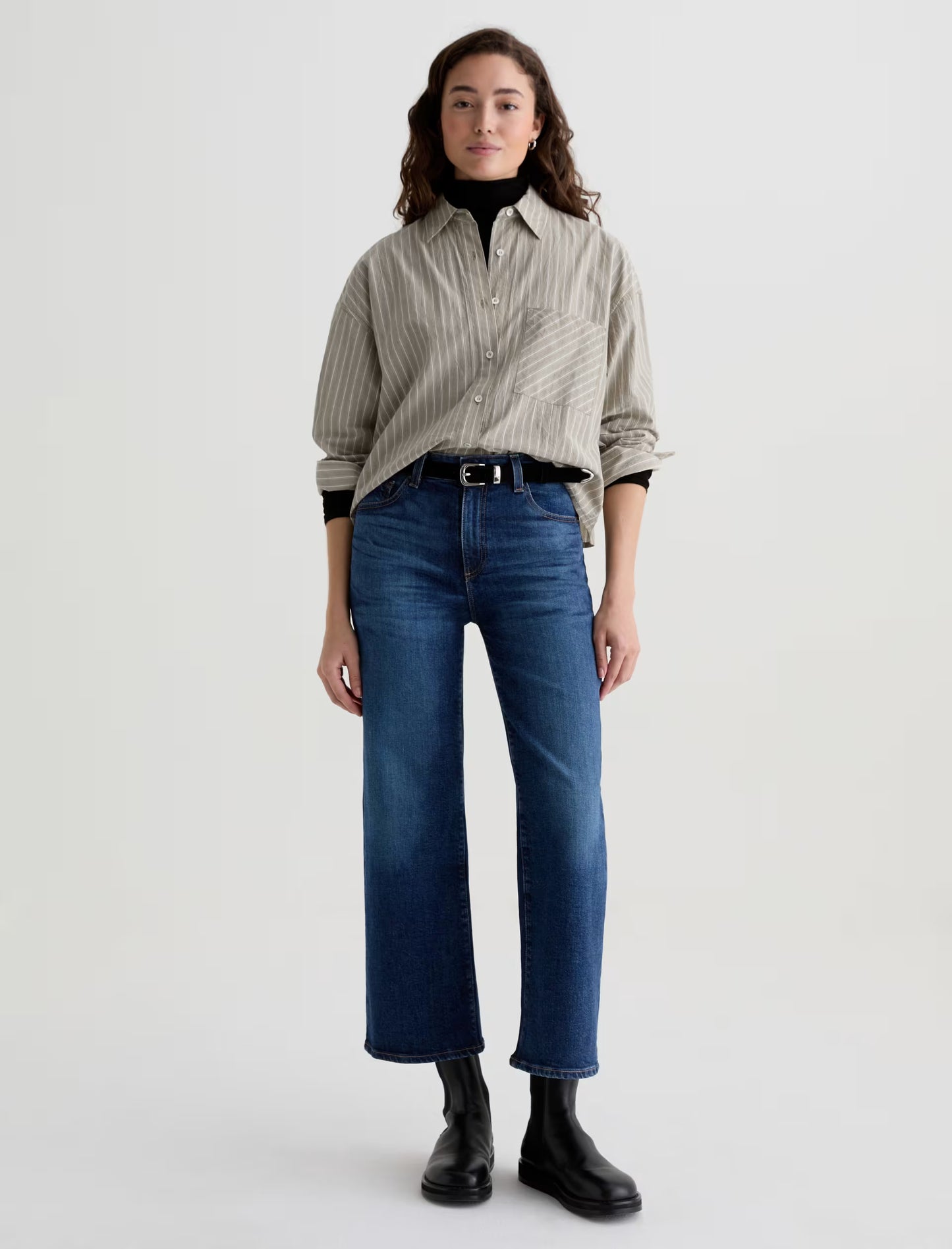 Saige Mid-Rise Wide Leg Crop - Veiled