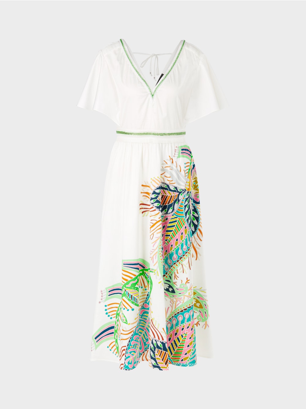 Fancy Leaf Maxi Dress - White