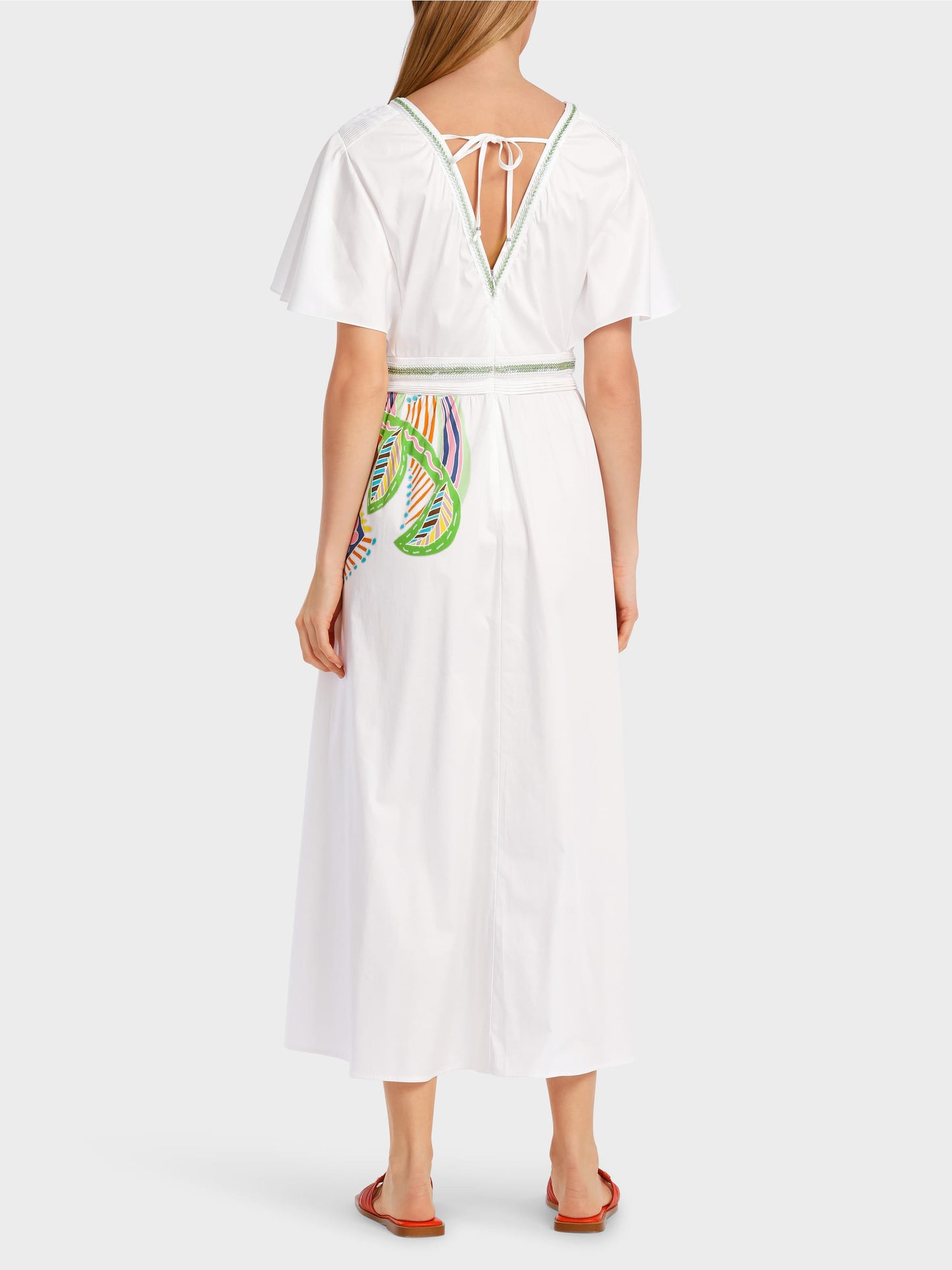 Fancy Leaf Maxi Dress - White