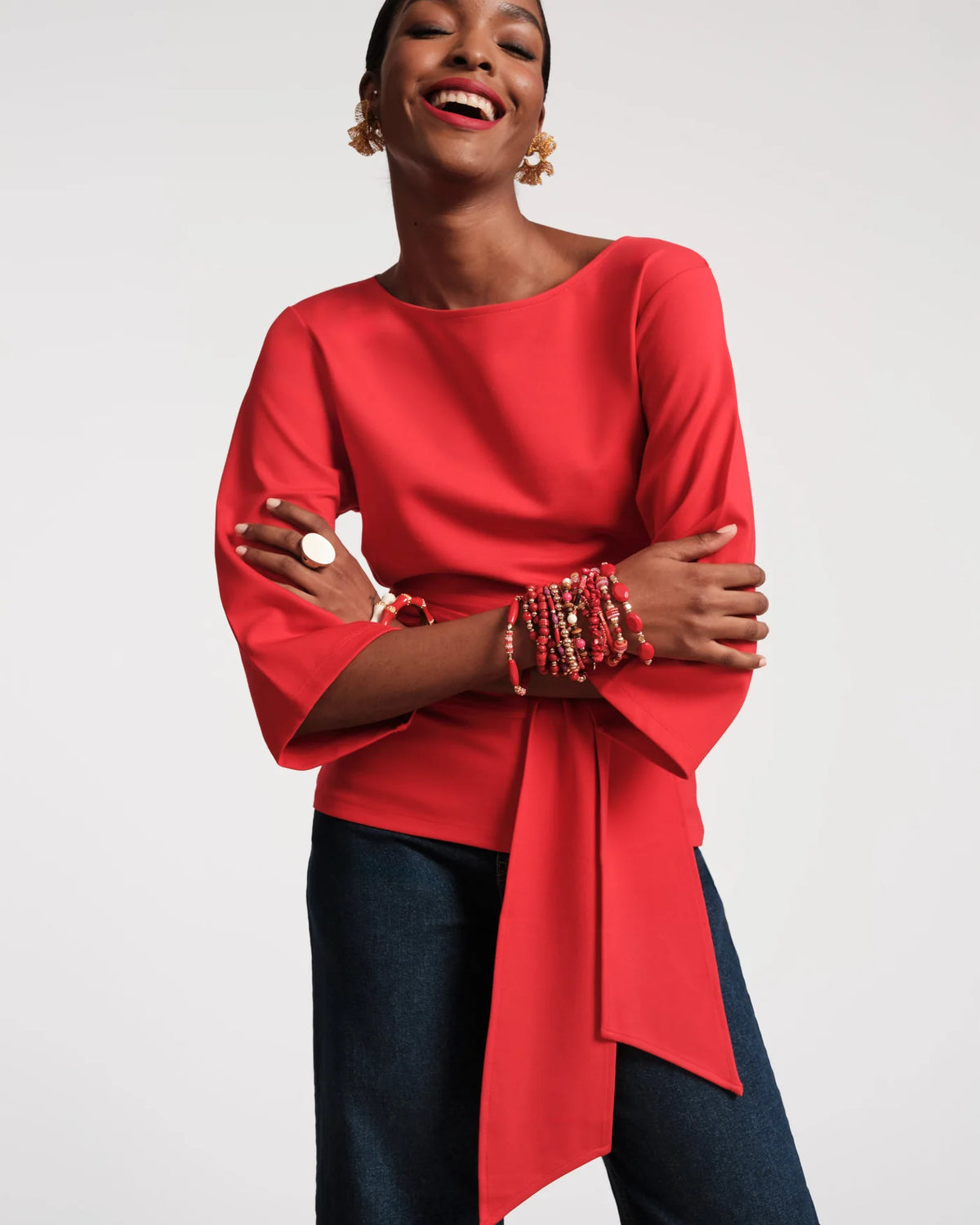Whitney Wrap Top - Red