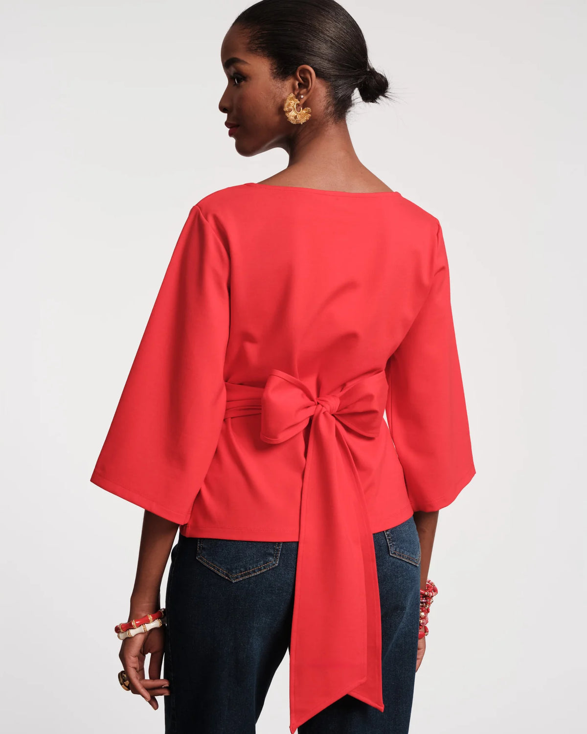 Whitney Wrap Top - Red