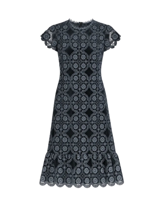 Waverly Lace Midi Dress - Midnight Grey