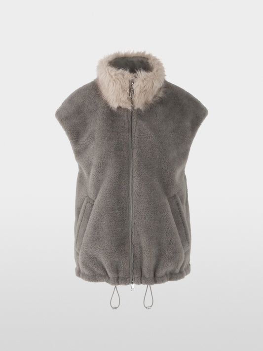 Cosy Waistcoat with Faux Fur Collar