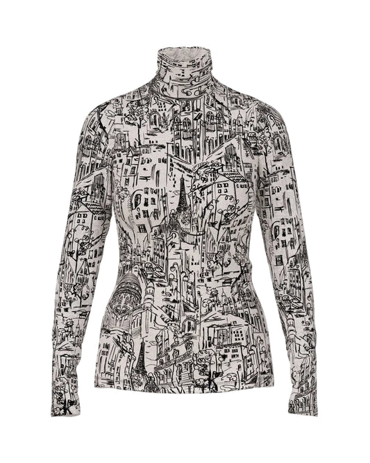 Long-sleeved Top with CITY Motif