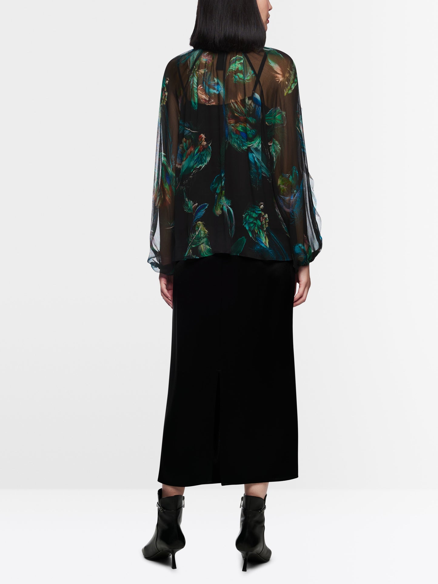 Transparent Viscose Blouse - Dark Jade Green