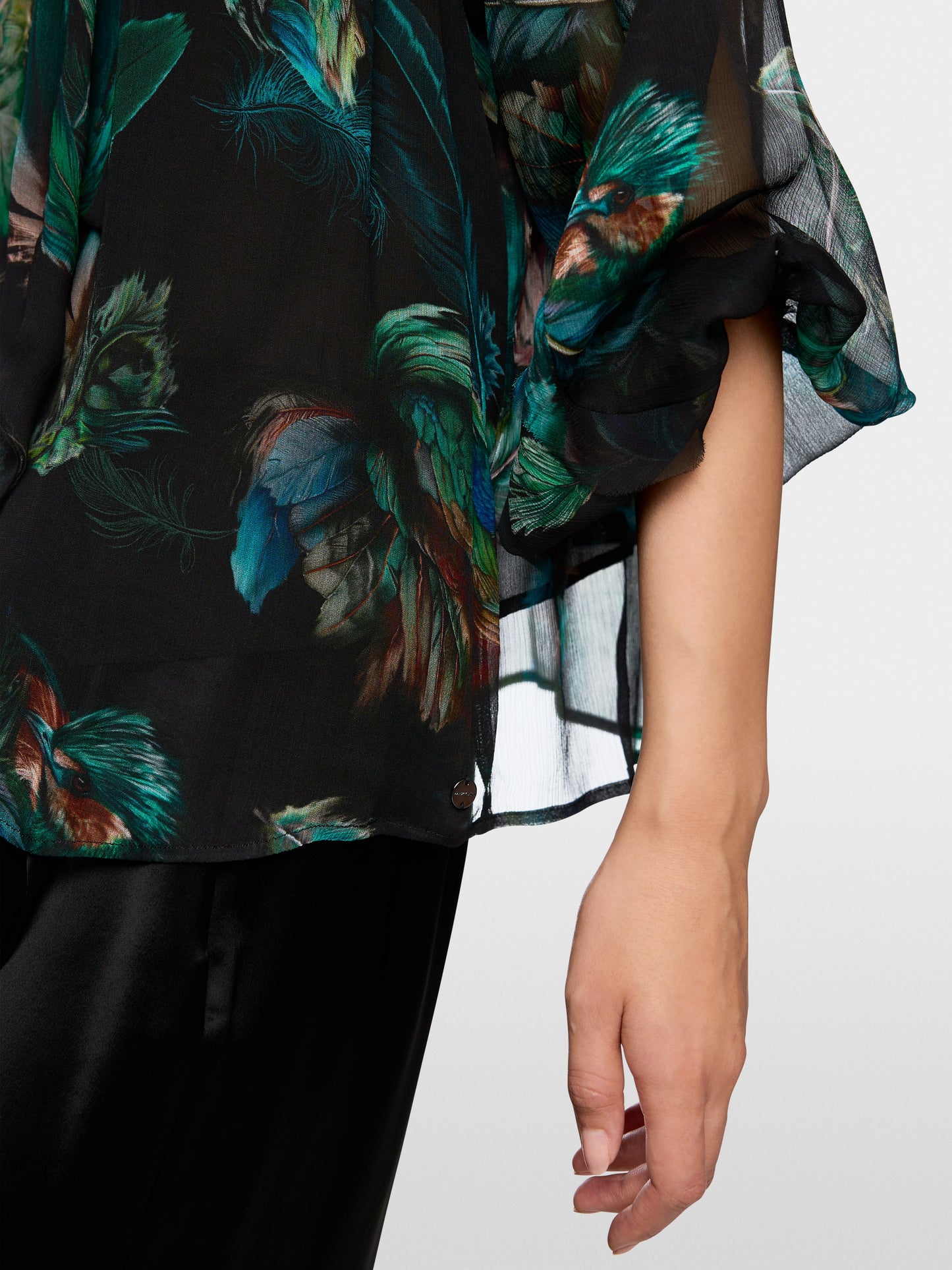 Transparent Viscose Blouse - Dark Jade Green