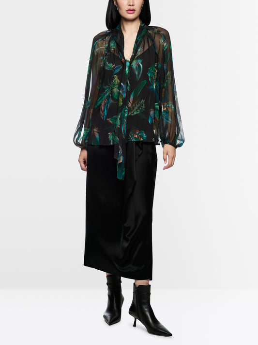 Transparent Viscose Blouse - Dark Jade Green