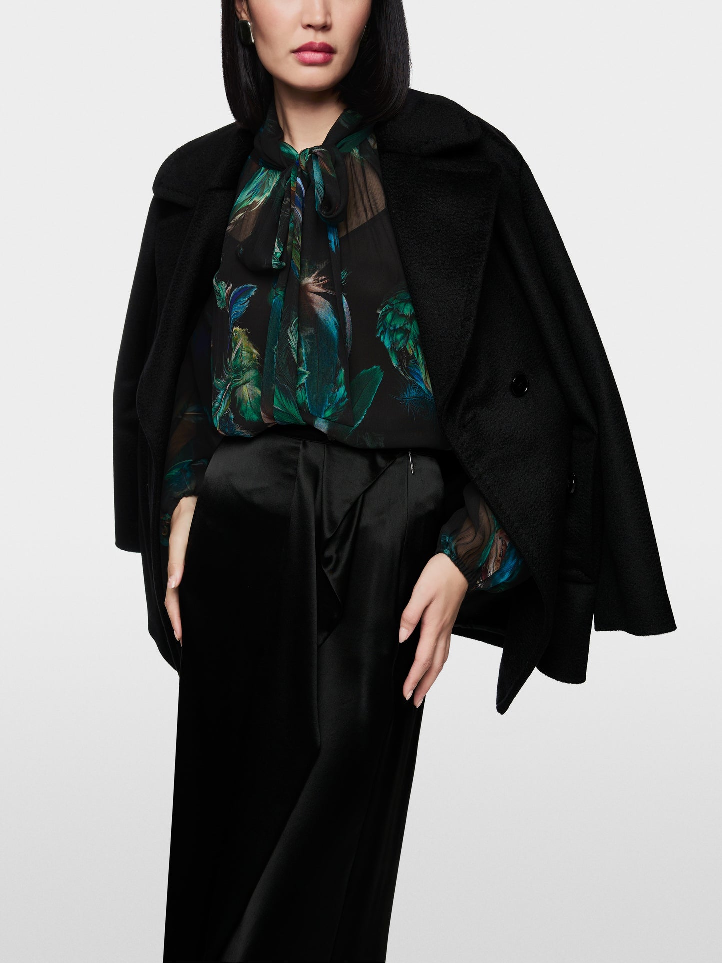 Transparent Viscose Blouse - Dark Jade Green