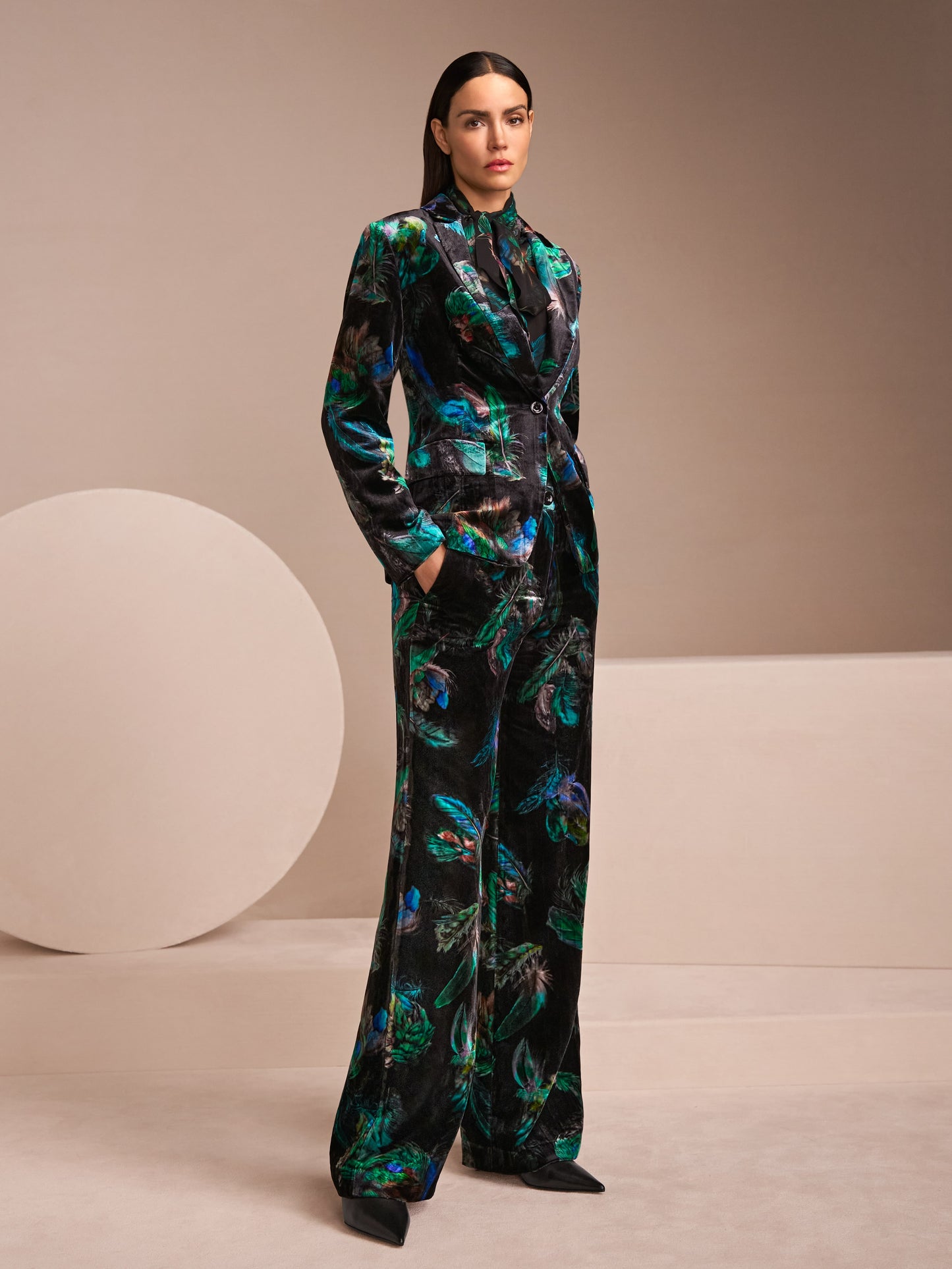 Transparent Viscose Blouse - Dark Jade Green