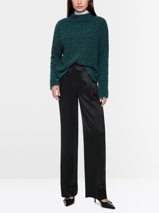 Wasco Satin Trousers with Wide Cut - Black