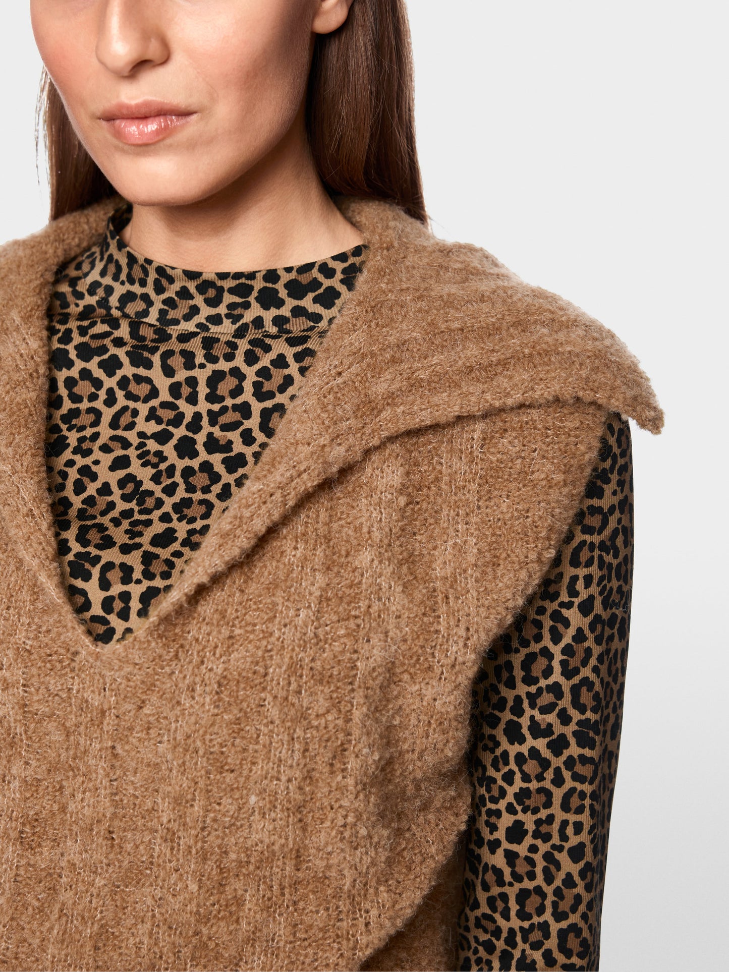 Knitted in Germany Collared Slipover - Milk Coffee