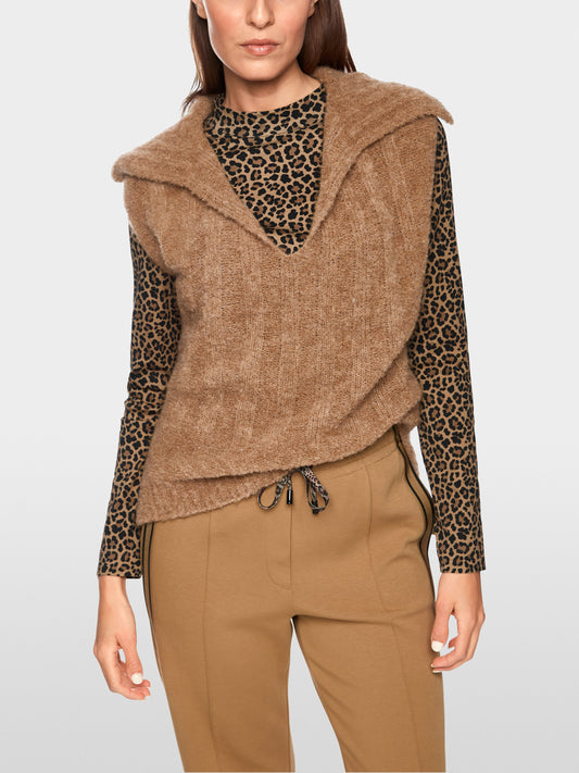 Knitted in Germany Collared Slipover - Milk Coffee