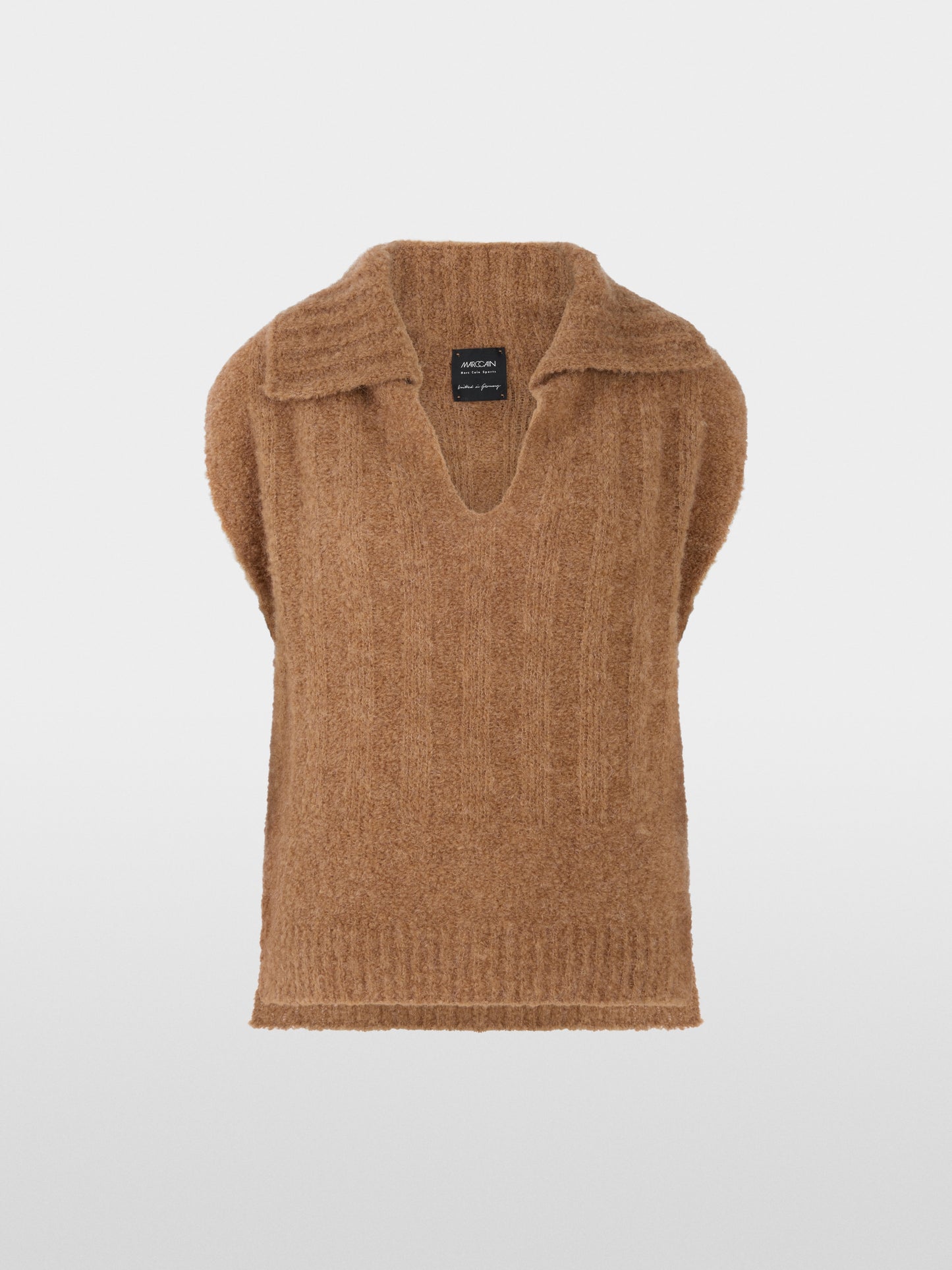 Knitted in Germany Collared Slipover - Milk Coffee