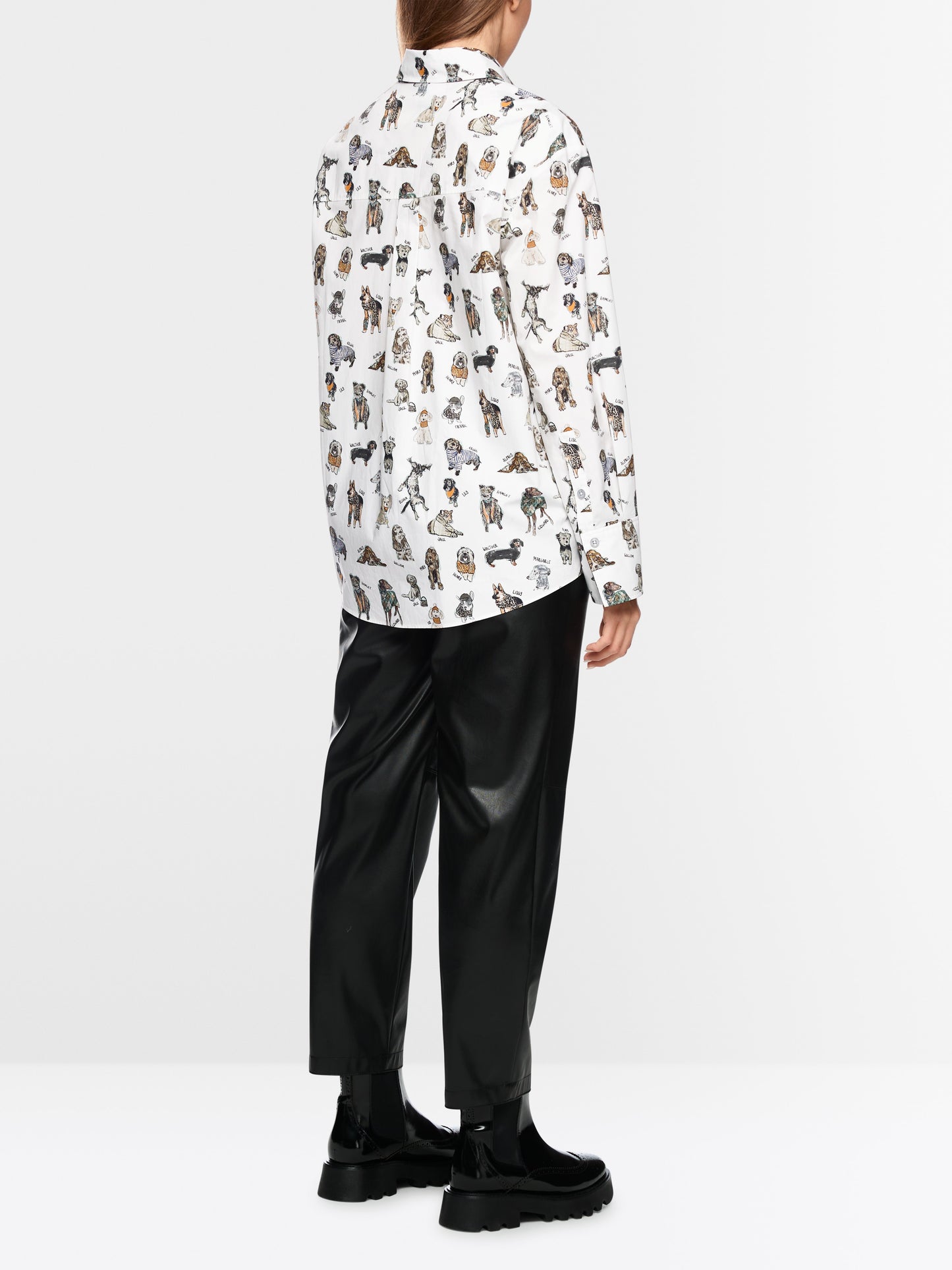 Rethink Together Blouse with Dog Print - White