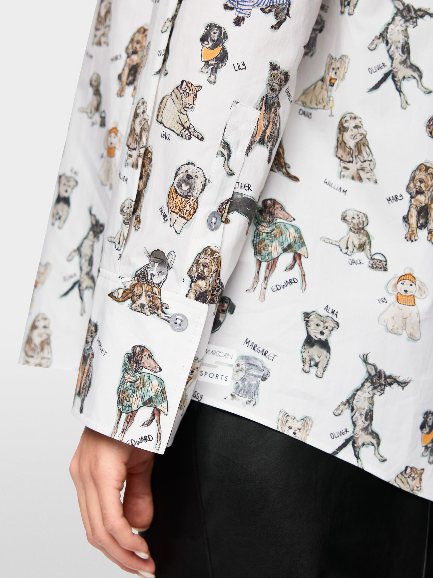 Rethink Together Blouse with Dog Print - White