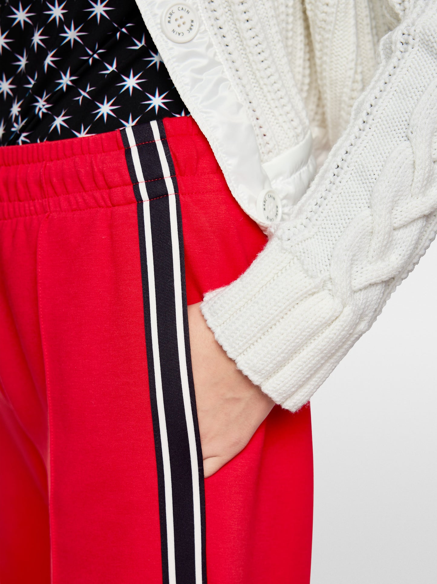 Washington Wide Cut Trousers - Cranberry