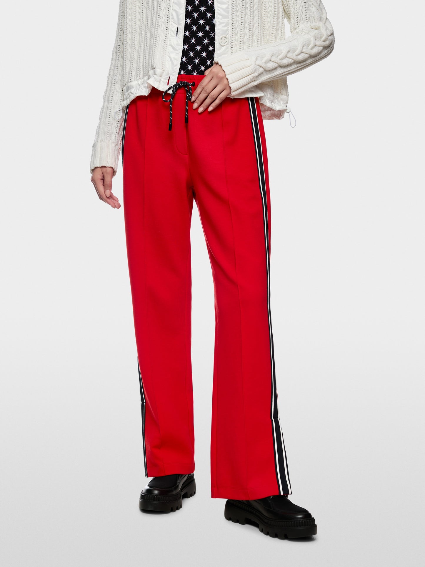 Washington Wide Cut Trousers - Cranberry