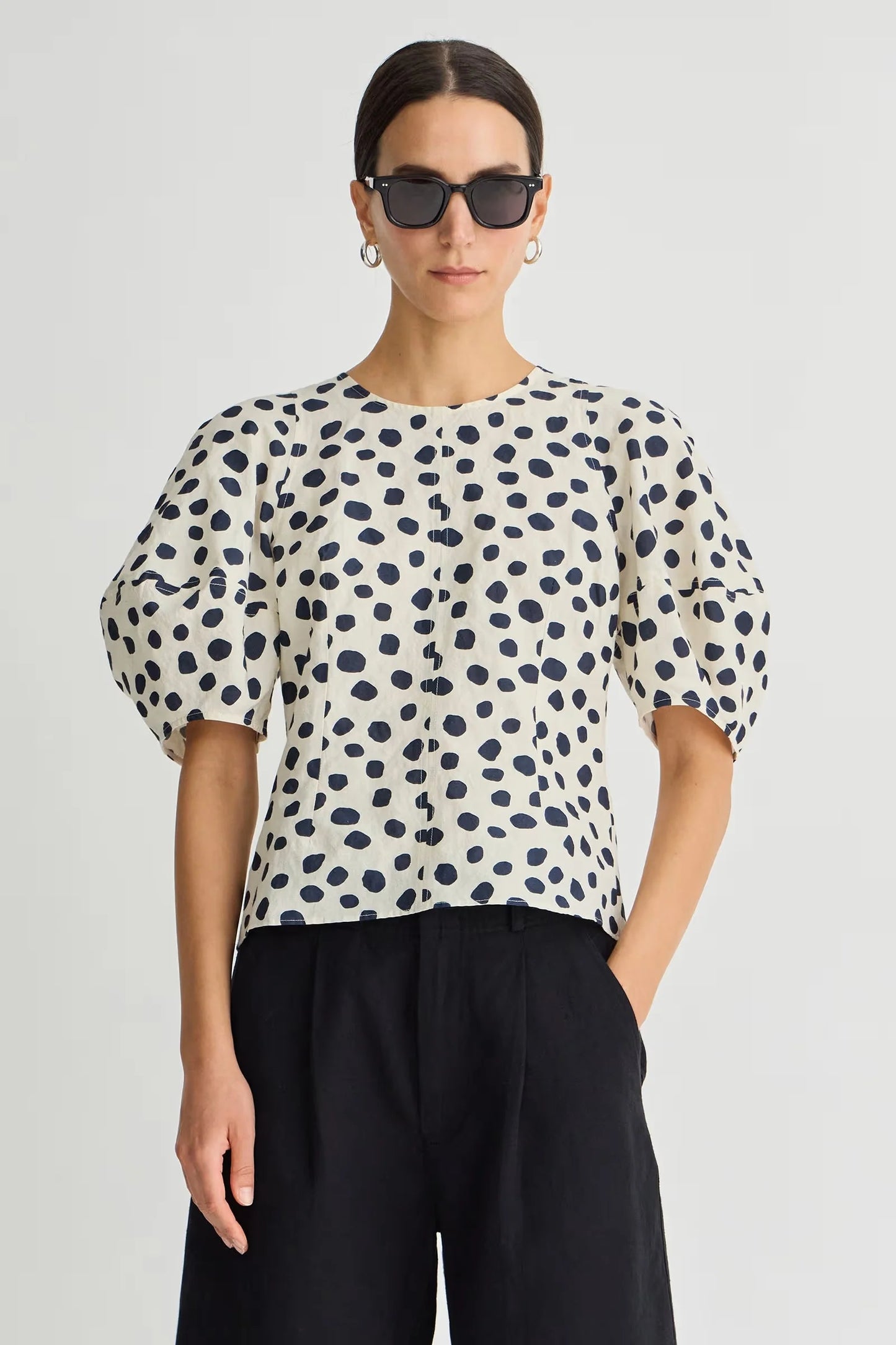 Lino Top - Black & White