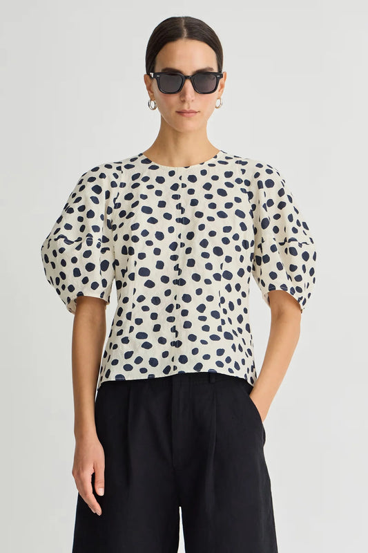 Lino Top - Black & White