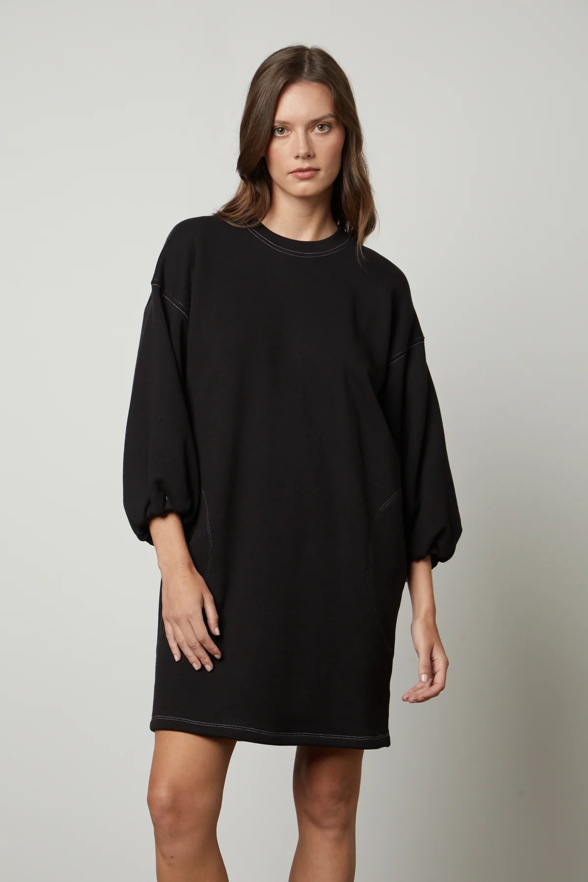 Jenson Puff Sleeve Dress - Black