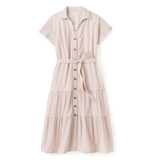 Adriana Shirt Dress - Camel Stripe