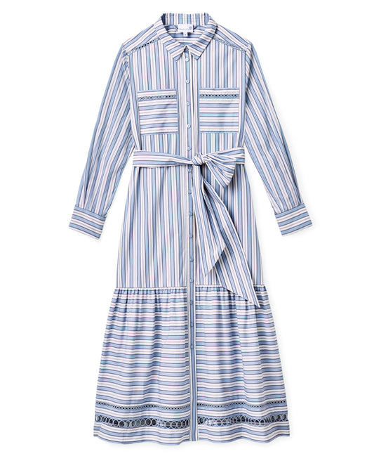 Celia Dress Cartolina Stripe - Pale Blue