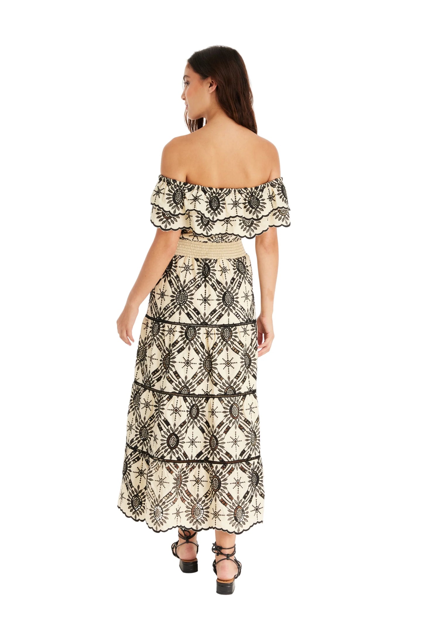 Annabella Maxi Dress - Ivory/Black