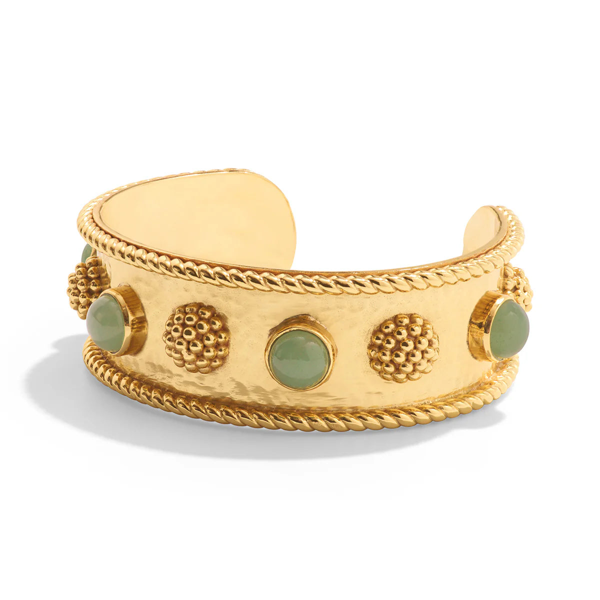 Berry Gem Cuff - Gold/Meadow Jade
