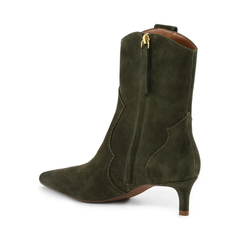 Dallas Boot - Olive Suede