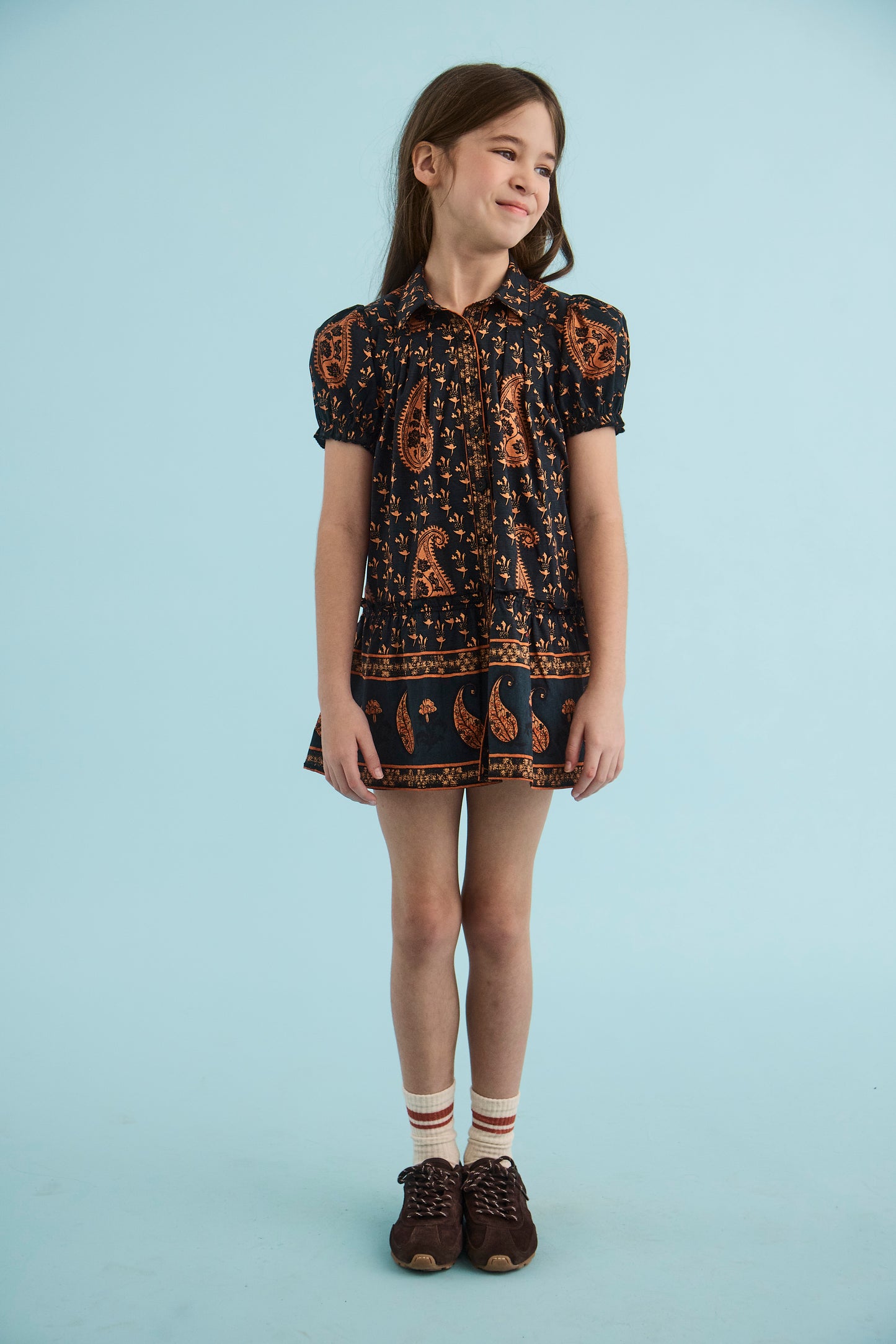 Kids Drifter Mini Dress - Glen Paisley