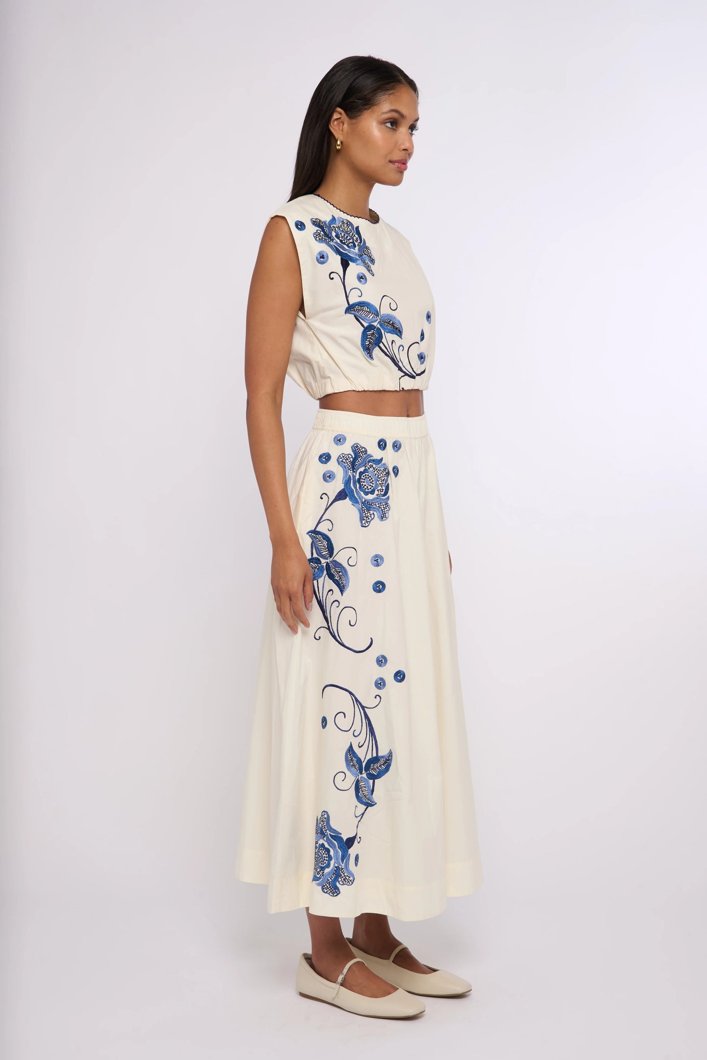 Porto Maxi Skirt - Kimber Embroidery
