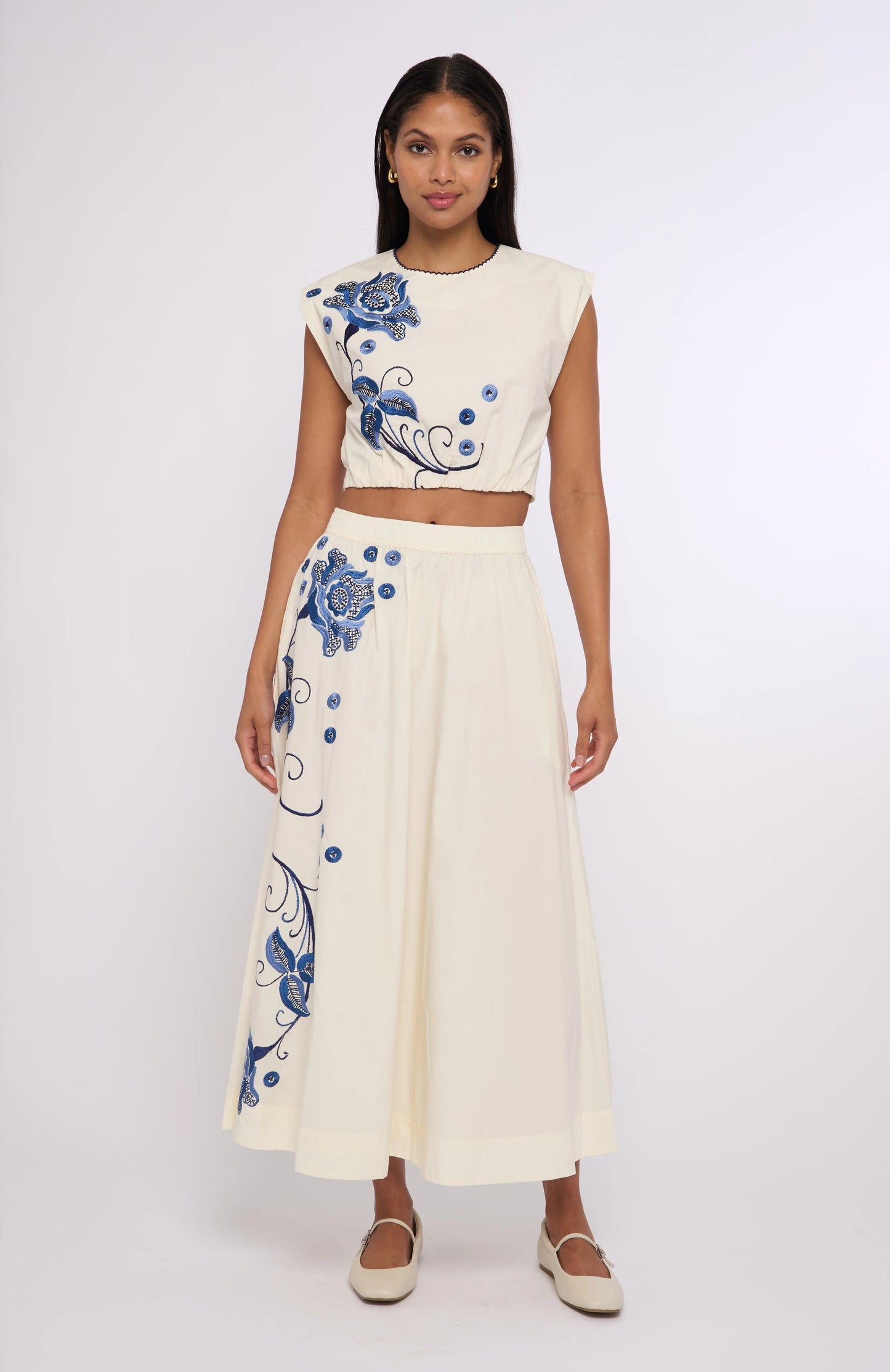 Porto Maxi Skirt - Kimber Embroidery