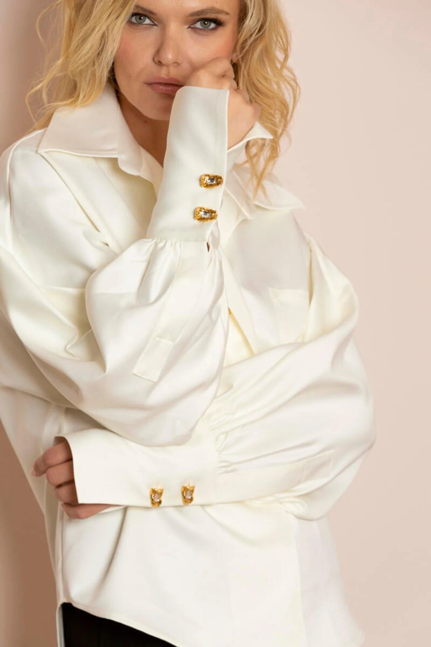 Kimberly Jewel Button Blouse - Ivory