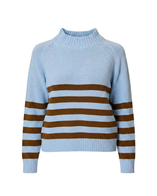 Raglan Stripe Sweater - Blue Echo