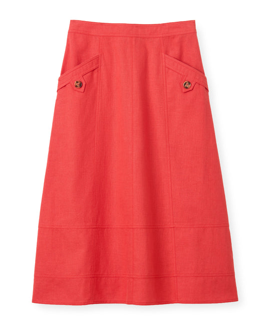 Alice Button Skirt - Poppy