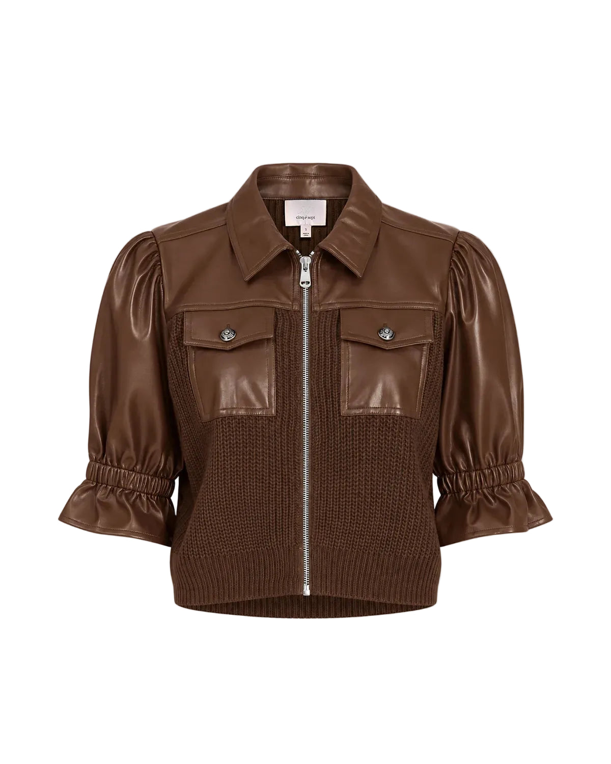 Knit Holly Combo Jacket - Espresso