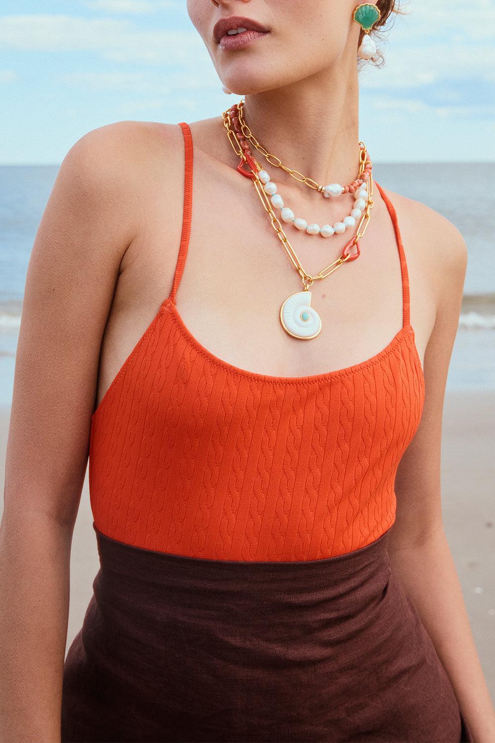 Sirena Shell Necklace - White