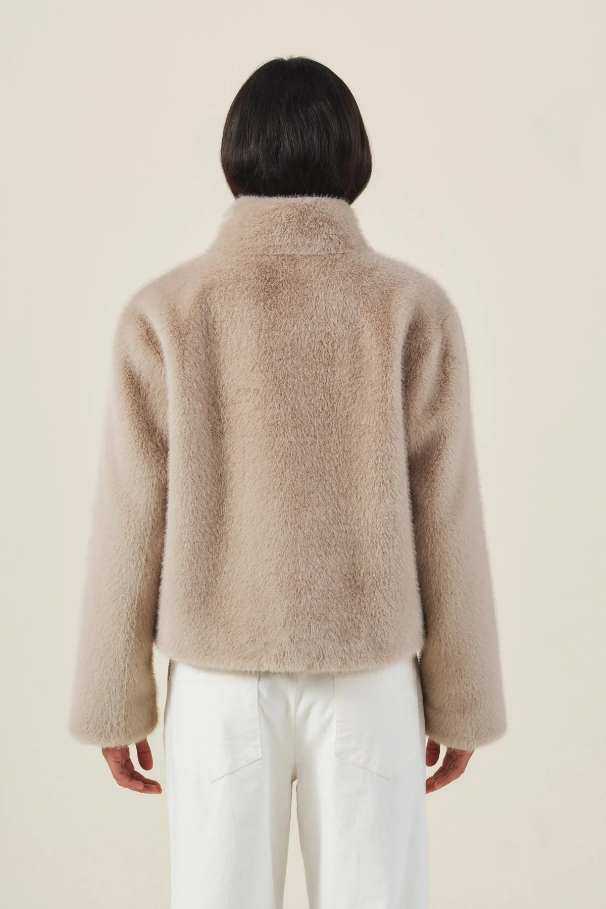 Sheena Faux Fur Jacket - Beige